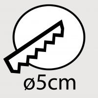 Cut to expect in the ceiling : Ø5cm
